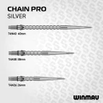 Darts fémhegy Winmau Switch Point Chain ezüst, 40mm