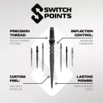 Darts fémhegy Winmau Switch Point Chain ezüst, 40mm
