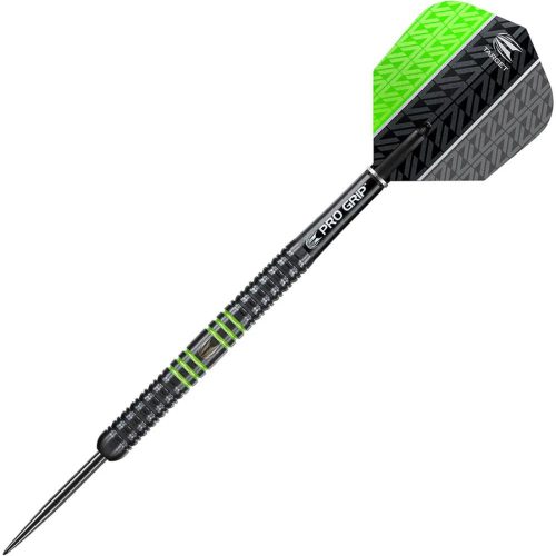 Darts szett TARGET steel, 23g, Vapor8 black, zöld, 80% wolfram (készlet erejéig)