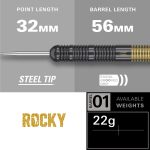Dart szett steel Target Josh Rock 22g  réztestű, brass