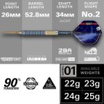 Dart szett steel Target SP Josh Rock G1 24g, 90% wolfrám