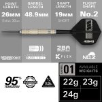 Darts szett steel Target SP Dimitri Van Den Bergh 95K, 24g 95% wolfram