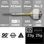 Darts szett steel Target SP Scott Williams G2 23g 90% wolfram