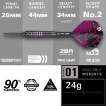 Darts szett steel Target SP Lorraine Winstanley G2, 24g 90% wolfram
