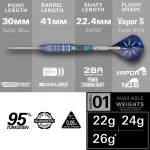 Darts szett steel Target SP Phil Taylor Power Gx2, 22g 95% wolfram (Készlet erejéig!)