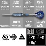 Darts szett steel Target SP Phil Taylor Power Gx2, 22g 95% wolfram
