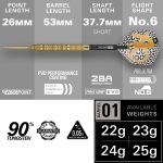 Darts szett steel Target SP Bolide Envy 01 - 24g, 90% wolfram