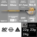 Darts szett steel Target SP Bolide Envy 02 - 22g, 90% wolfram