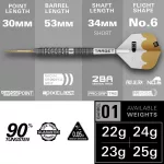Darts szett steel Target SP Redux 01, 22g 90% wolfram