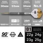 Darts szett steel Target SP Redux 01, 23g 90% wolfram