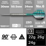 Darts szett steel Target SP Hydro 03, 24g 90% wolfram