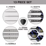 Darts szett steel SP Target Justin Hood G1, 23g 90% wolfram