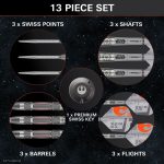 Darts szett steel SP STAR WARS TARGET X-Wing, 22g, 90% wolfram