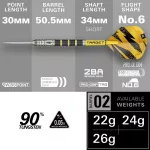 Darts szett steel SP Target Buzz SP02, 24g 90% wolfram