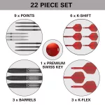 Darts szett steel SP Target Shift, 24g 90% wolfram