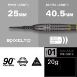 Dart szett soft Target Scott Williams, G1 Black 20g, 90% wolfram