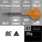 Darts szett soft Target Raymond van Barneveld 95K, 18g 95% wolfram