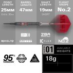 Darts szett soft Target SP Nathan Aspinall 95K, 18g 95% wolfram