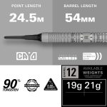 Darts szett soft Target SP CRYO 12, 19g  90% wolfram