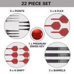 Darts szett soft Target Shift, 18g 90% wolfram