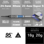 Darts szett soft Target Phil Taylor Power Chrono, 18g 95% wolfram