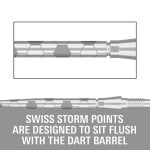 Darts fémhegy TARGET SP Swiss Storm Onyx Point ezüst, 30mm