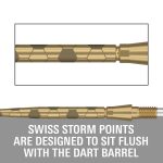 Darts fémhegy TARGET SP Swiss Storm Onyx Point arany, 30mm