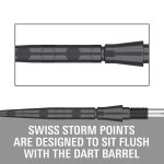 Darts fémhegy TARGET SP Swiss Storm Onyx Point fekete, 26mm
