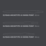 Darts fémhegy TARGET Swiss Point Elysian Archetype 43, ezüst 30mm