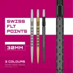 Darts fémhegy Target Swiss Point FLT, fekete 30mm