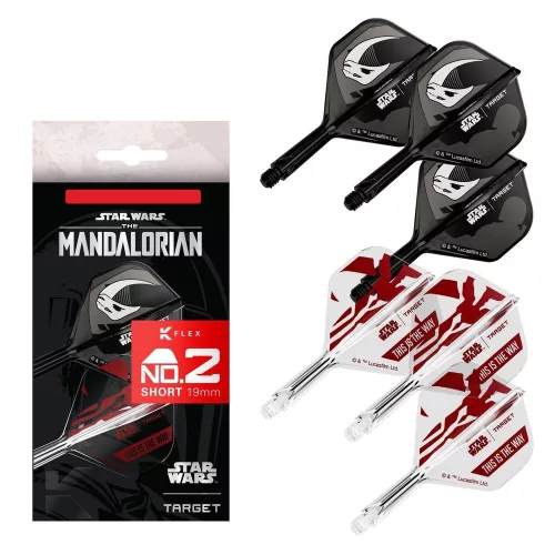 Darts tollszár STAR WARS TARGET K-Flex Mandalorian multi-pack, No2 toll és rövid szár