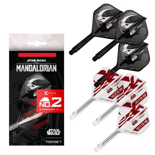 Darts tollszár STAR WARS TARGET K-Flex Mandalorian multi-pack, No2 toll és közepes szár