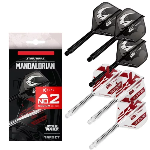 Darts tollszár STAR WARS TARGET K-Flex Mandalorian multi-pack, No2 toll és hosszú szár