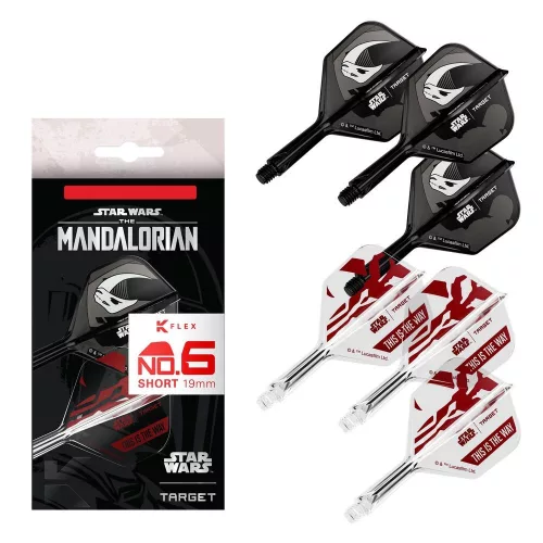 Darts tollszár STAR WARS TARGET K-Flex Mandalorian multi-pack, No6 toll és rövid szár