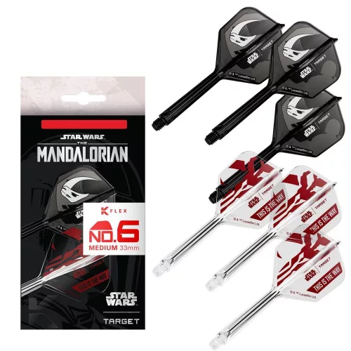 Darts tollszár STAR WARS TARGET K-Flex Mandalorian multi-pack, No6 toll és hosszú szár