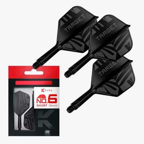 Darts tollszár Target K-Flex Flight Black, No6 toll és Rövid szár