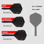 Darts tollszár Target K-Flex Flight Black, No6 toll és Rövid szár