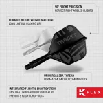 Darts tollszár Target K-Flex Flight Black, No6 toll és Rövid szár