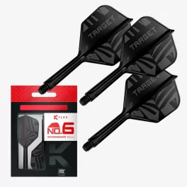   Darts tollszár Target K-Flex Flight Black, No6 toll és Közepes szár