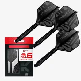   Darts tollszár Target K-Flex Flight Black, No6 toll és Hosszú szár