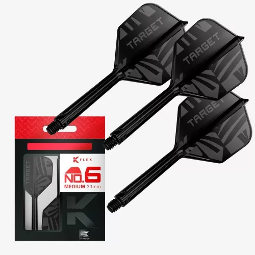 Darts tollszár Target K-Flex Flight Black, No6 toll és Hosszú szár