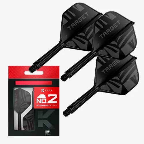 Darts tollszár Target K-Flex Flight Black, No2 toll és Közepes szár