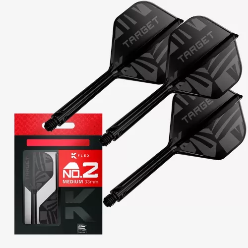 Darts tollszár Target K-Flex Flight Black, No2 toll és Hosszú szár
