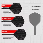 Darts tollszár Target K-Flex Flight Black, No2 toll és Hosszú szár