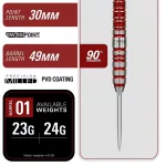 Darts szett steel Target Japan SP Black Marque Spinel, 23g 90% wolfrám