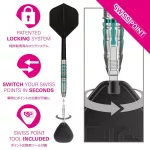 Darts szett steel Target Japan SP Black Marque Pierce, 22g 90% wolfrám
