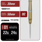 Darts szett steel Target Japan SP Black Marque Enzo, 24g 90% wolfrám