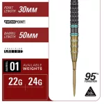 Darts szett steel Target Japan Mikuru Suzuki Miracle G7.5, 22g 95% wolfrám