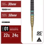 Darts szett steel Target Japan Mikuru Suzuki Miracle G7.5, 24g 95% wolfrám