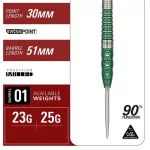 Darts szett steel Target Japan Motomu Sakai Xeno G1, 25g 90% wolfrám